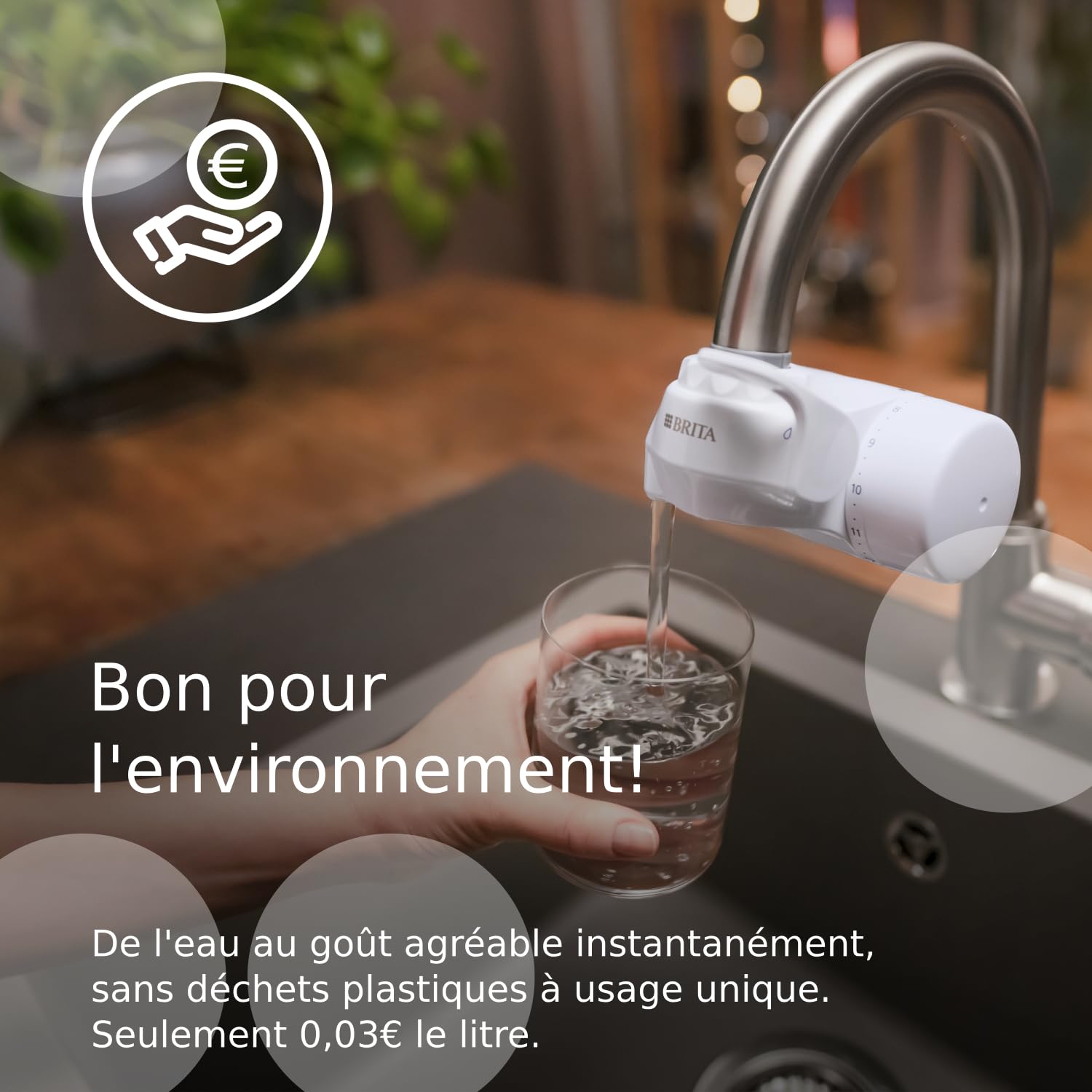 BRITA ON TAP V système de filtration sur robinet blanc avec 1 filtre à eau