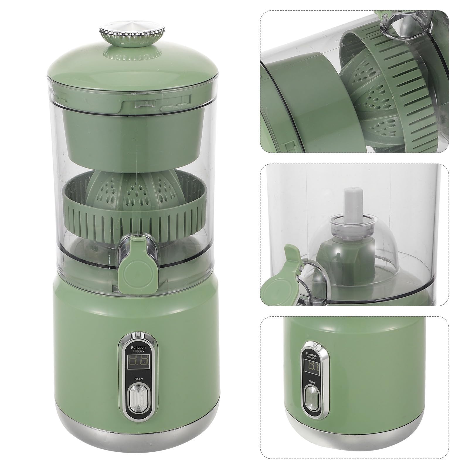 Tofficu Exprimidor de Cítricos Portátil, Exprimidor de Naranjas, 600ml, 1300 Ma, Plástico, Separación de Jugo, Fácil de Limpiar, para Frutas y Verduras, Viajes y Picnic, Verde