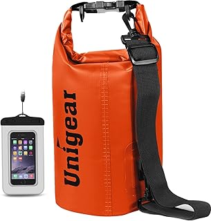 Unigear Dry Bag, 2L/5L/10L/20L/30L/40L, wasserdichter Beutel Rucksack, wasserdichte Taschen Seesack Packsack mit Handytasche und Gurte für Boot, Kajak, Angeln, Rafting, Schwimmen, Camping und Strand