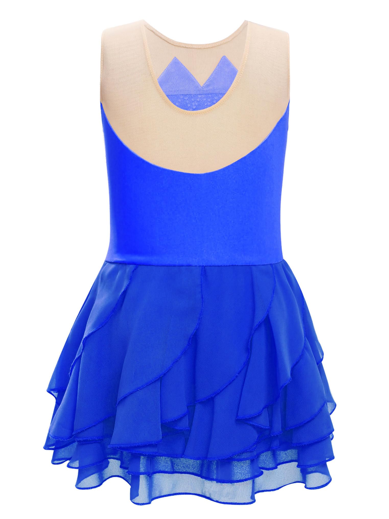 Freebily Abito da Pattinaggio Artistico Bambina Vestito da Balletto Danza Classica Ballerina con Strass Body Ginnastica Ritmica Costume da Ballo Lirico Contemporaneo