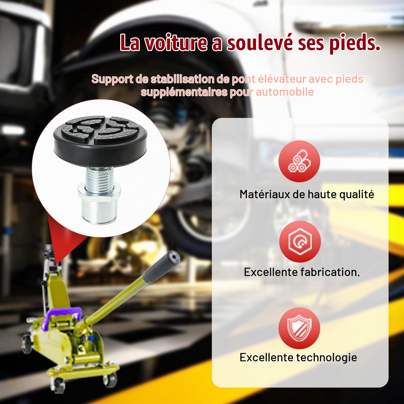 4PCS Pad Blocs pour Pont Élévateur, Tampon pour Pont