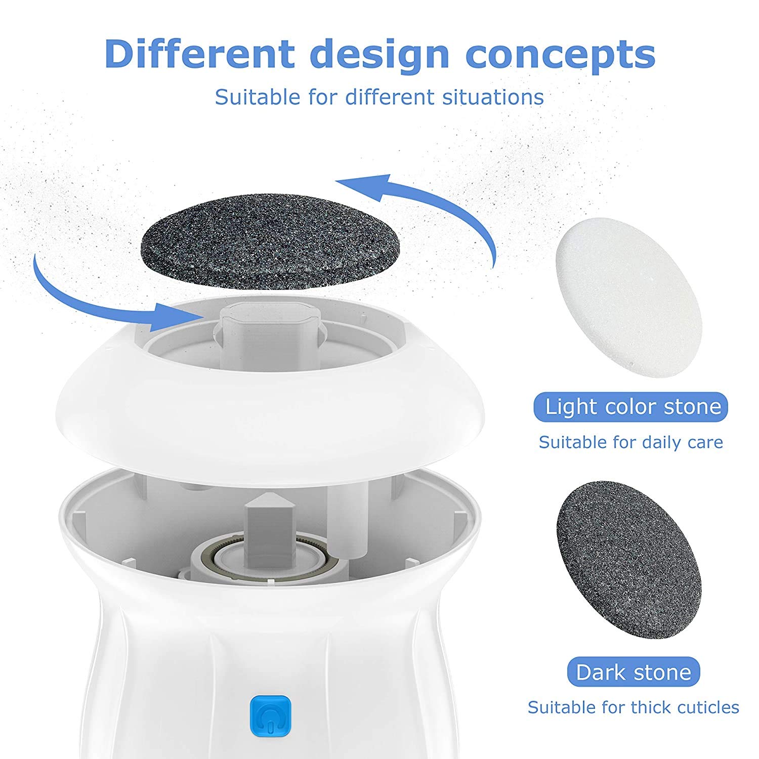 Portable Electric Vacuum Adsorption Foot Grinder - USB Electronic Foot File Pedicure Tools, Dual-Speed CÃ llus Remover - Feet Care Perfect for Dead,Hard Cracked Dry Skin (White)