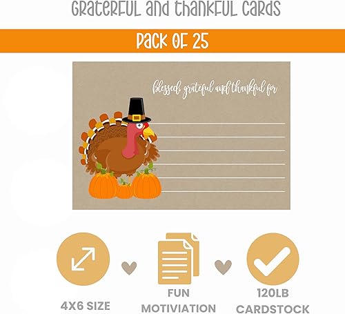 Miniatura 4 de Paper Clever Party Tarjetas de agradecimiento de Acción de Gracias (paquete de 25) actividades de gratitud para adultos y familia, en blanco