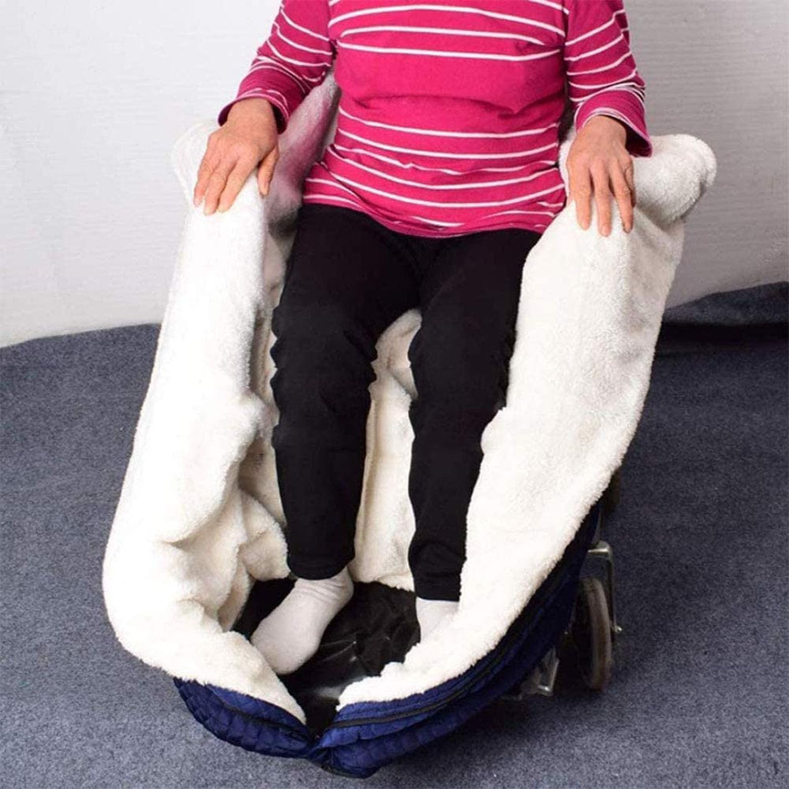 Funda para Silla de Ruedas, Manta de Invierno para Silla de Ruedas para Adultos con Cremallera, Fundas Cálidas para Piernas Y Parte Inferior del Cuerpo