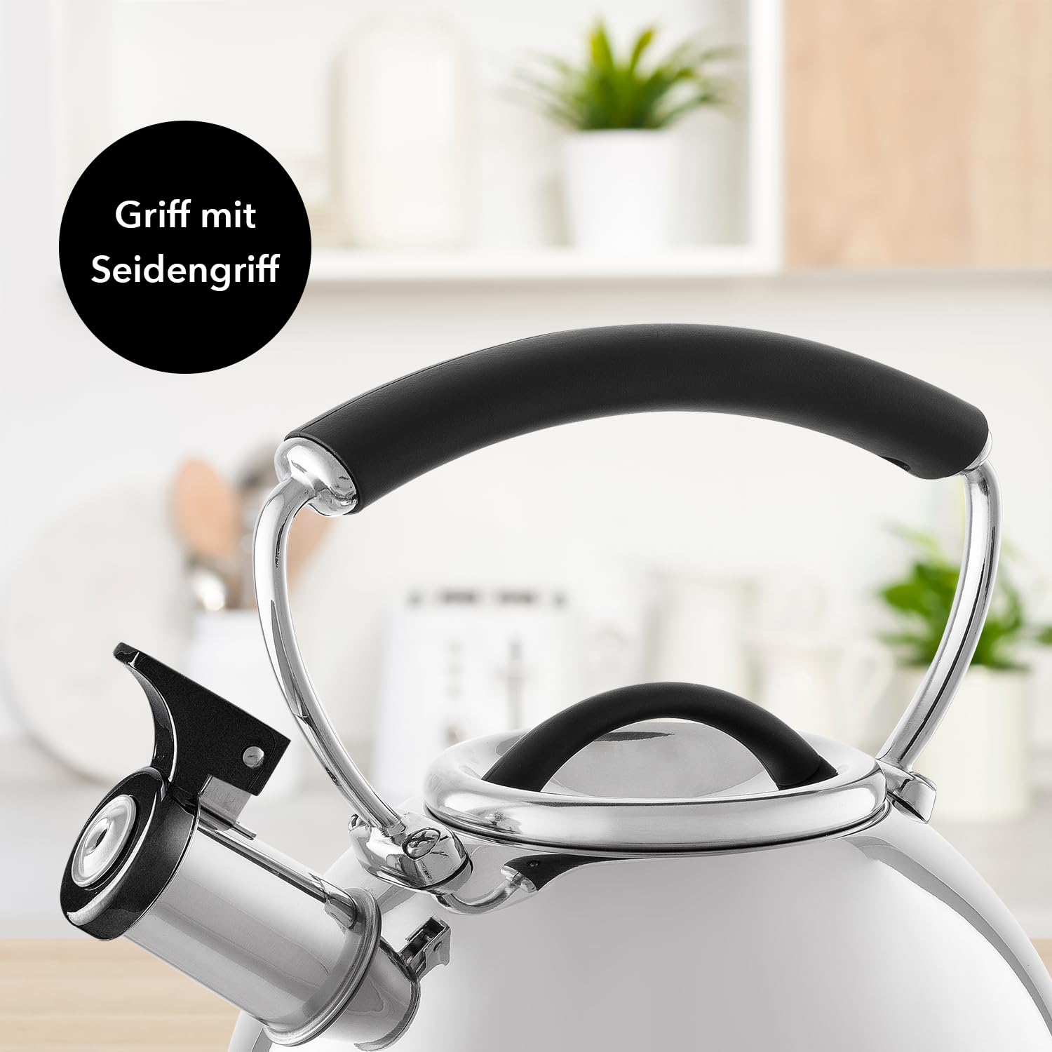 Florina Induction Kettle, Whistling Kettle, wszystko do różnych rodzajów kuchenek, 2,3 l, kuchenka ze stali nierdzewnej z uchwytem chłodzącym dotykowym, do herbaty i kawy, kuchenek szklanych lub