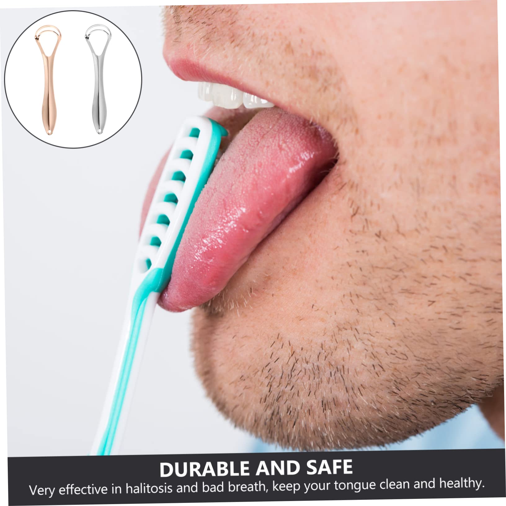 FRCOLOR 8 Pz Spazzola per la lingua etichette all'uncinetto gira chiave raschietto lingua tongue scraper latte detergente detersivo strumento per la pulizia della bocca pulitore orale
