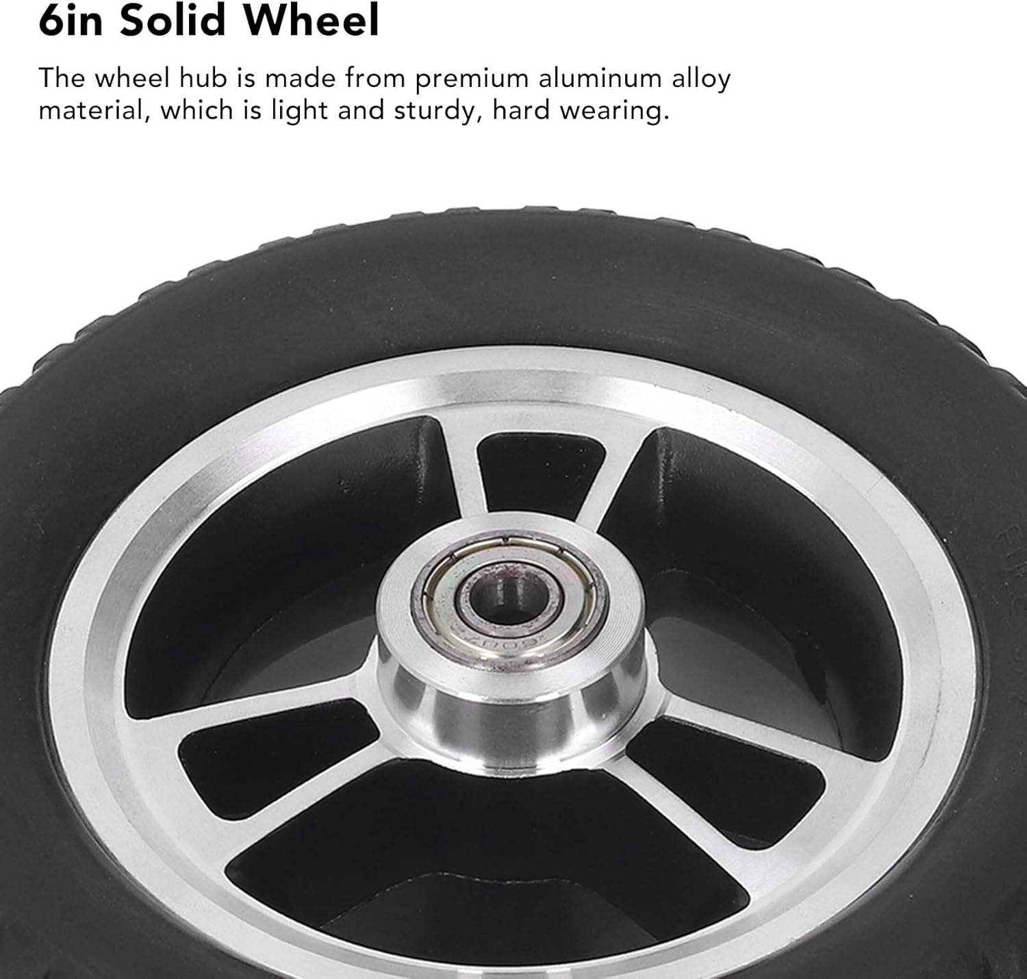 PerGar Wheelchair Wheel Replacement 6in for Wheelchairs, Aluminum Alloy Heavy Duty PU Solid Wheelchair Wheel, No Noise Non Slip Manual Wheelchairs