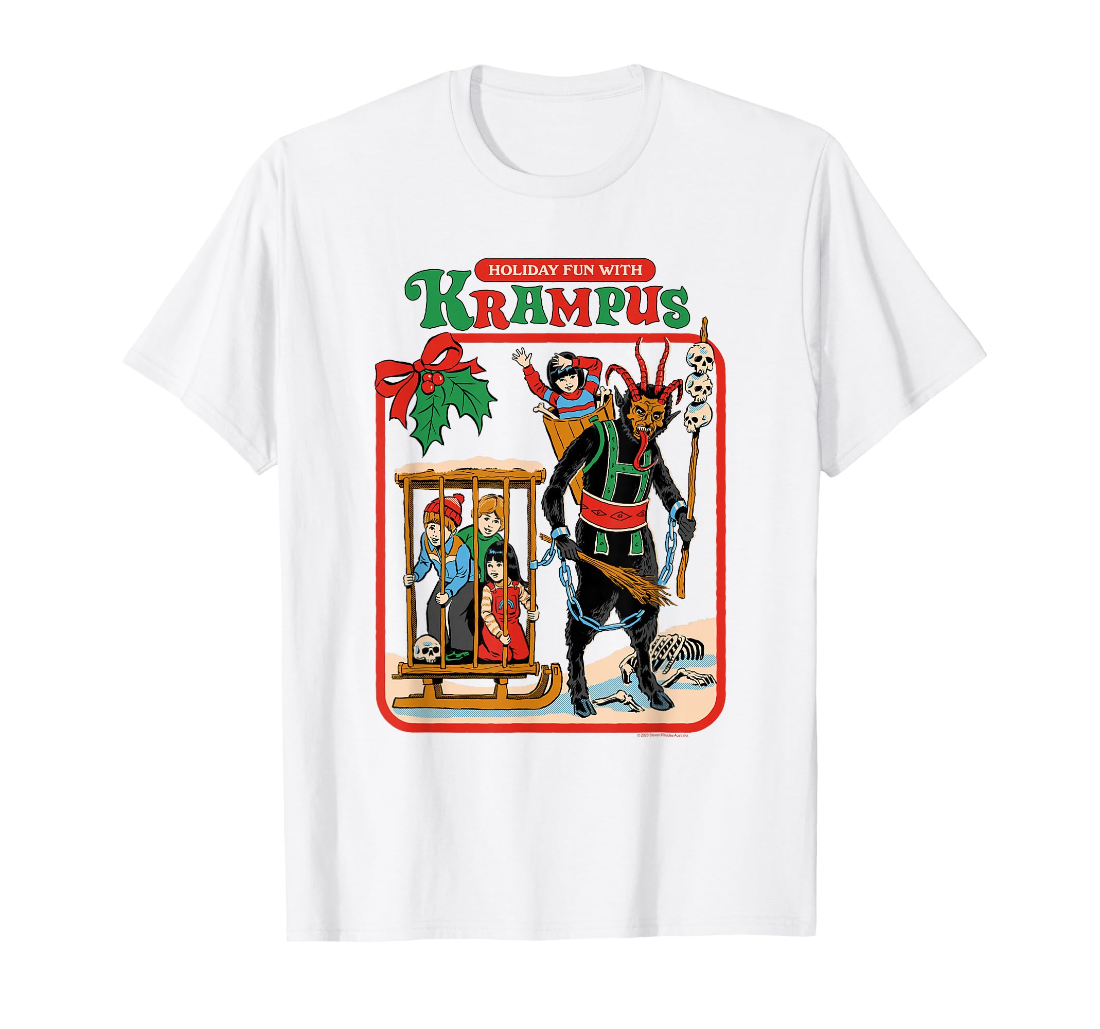 Steven Rhodes Holiday Fun with Krampus Retro Dark Humor T-Shirt