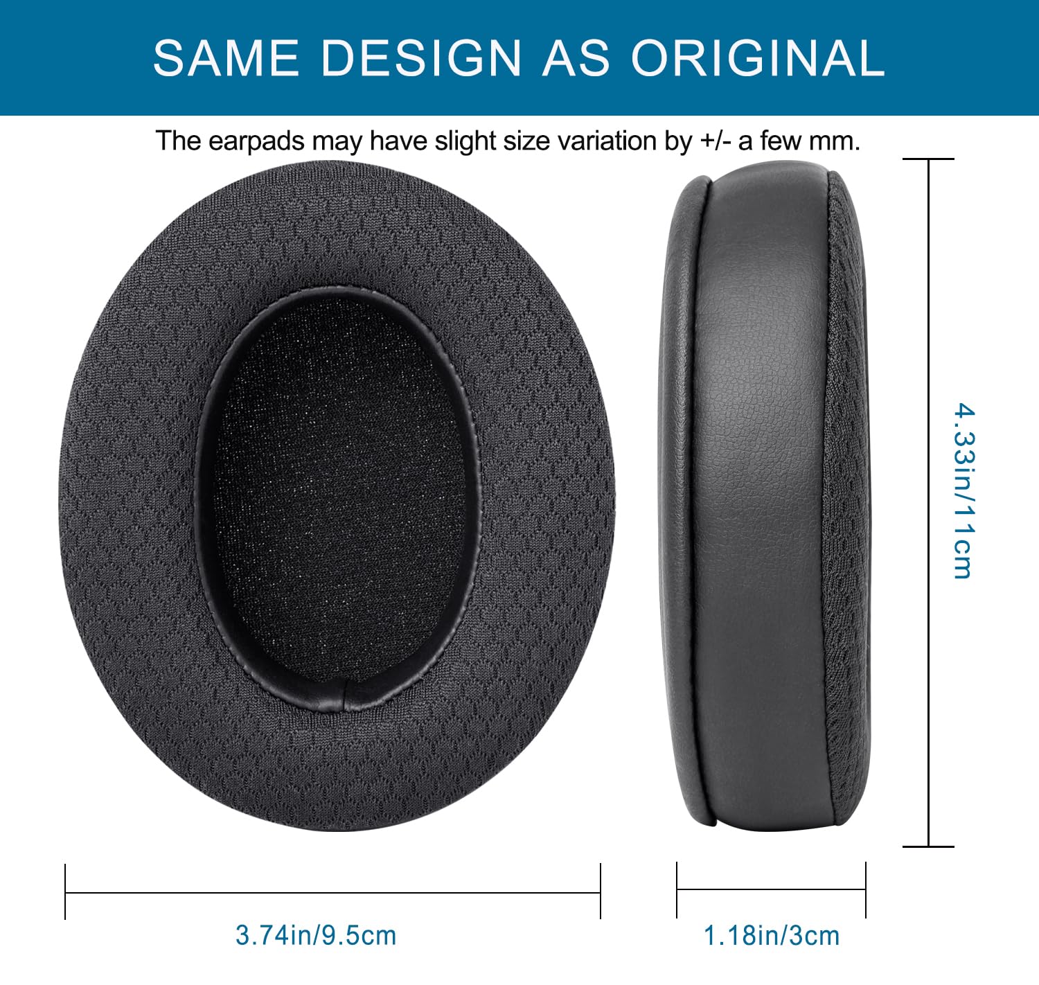 Almohadillas de Repuesto para Auriculares Sennheiser HD280/HD280-13/HD280-Pro/HD281/HMD280/HMD280 Pro/HMD280-13/HMD281/HMD281 Pro, Almohadillas con Espuma viscoelástica Mejorada, Color Negro