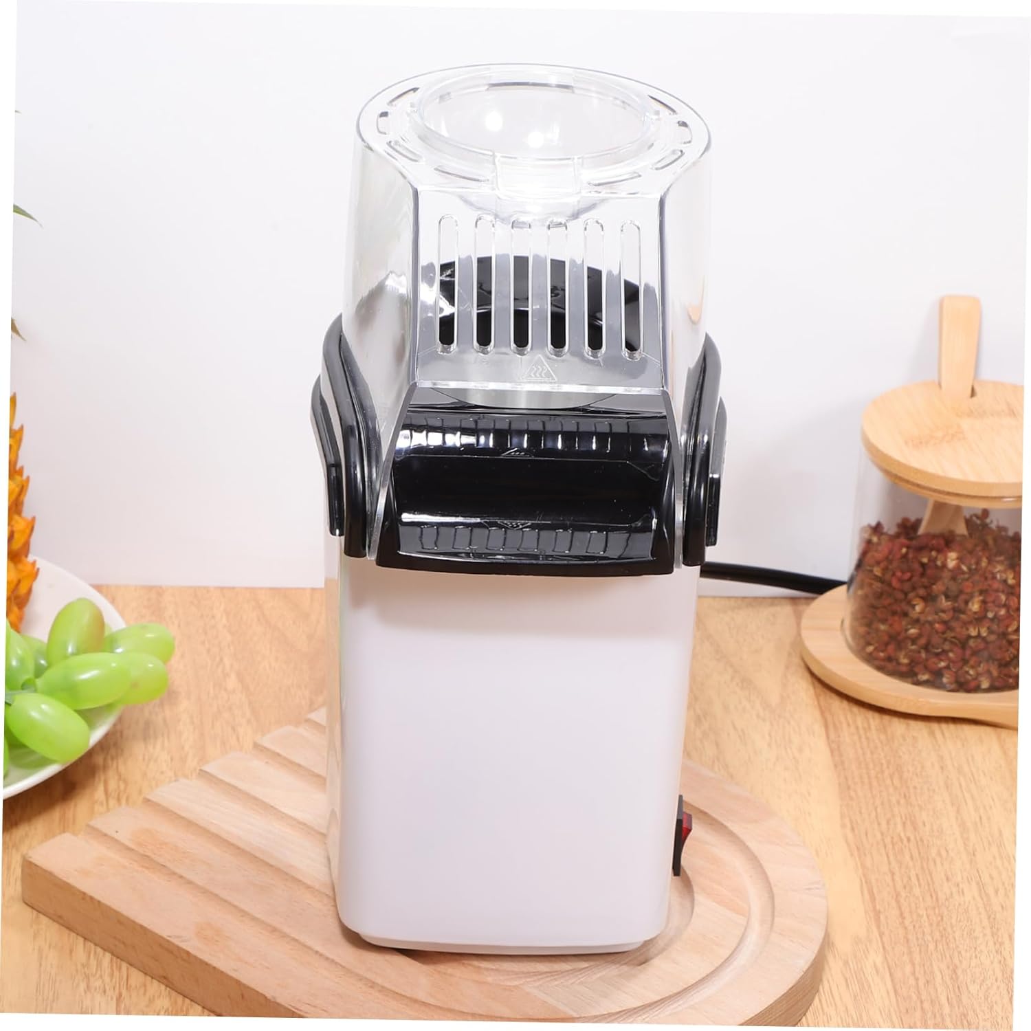 VOSAREA Electric Hot Air Popcorn Maker for Home Compact Popcorn Machine with Serving Bowl 110V US Plug for Parties