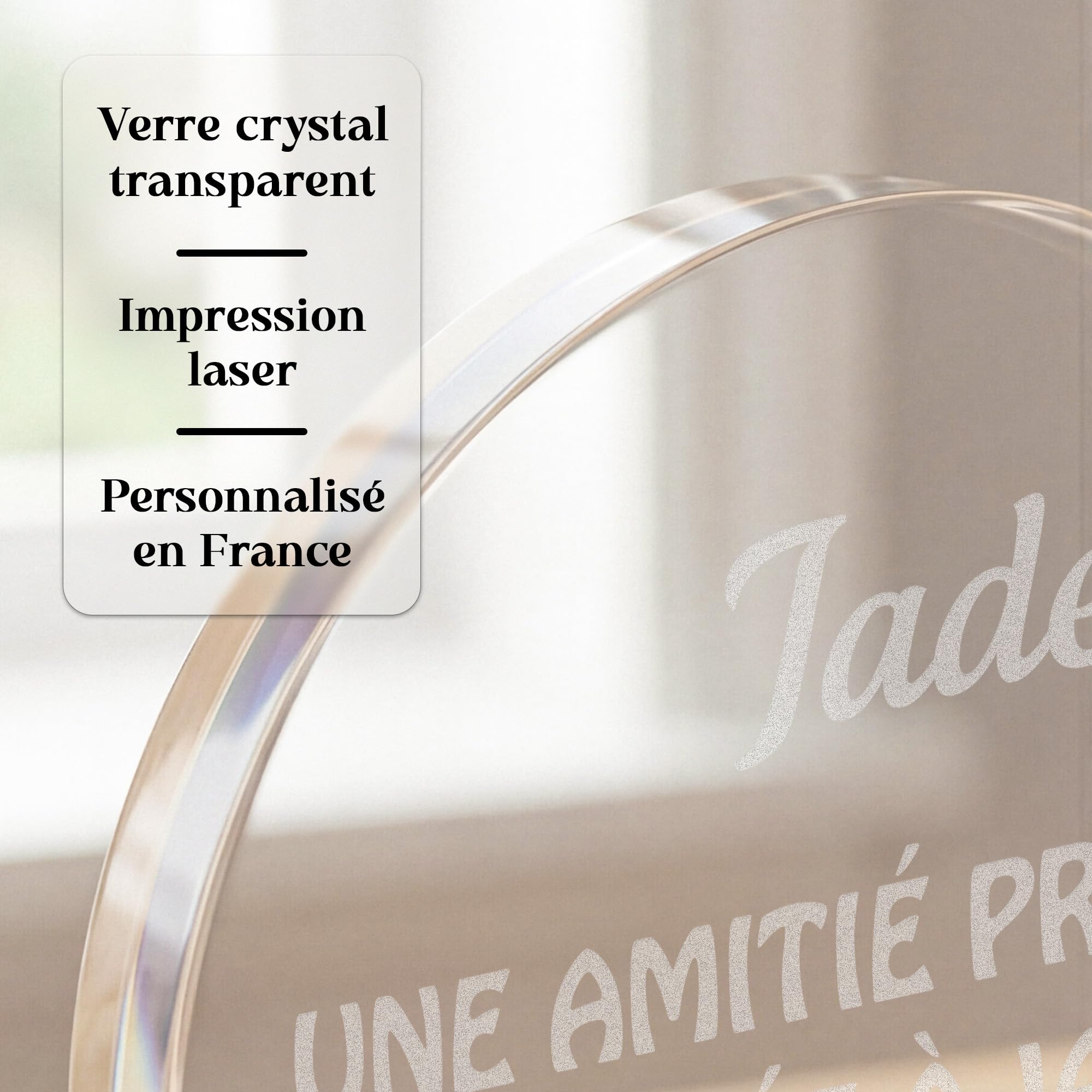 KDO MAGIC - Trophée Personnalisable - Coffret Cadeau Inclus - Trophée Verre personnalisé - Texte, prénom ou Date gravé - Retraite, Récompense, Sport