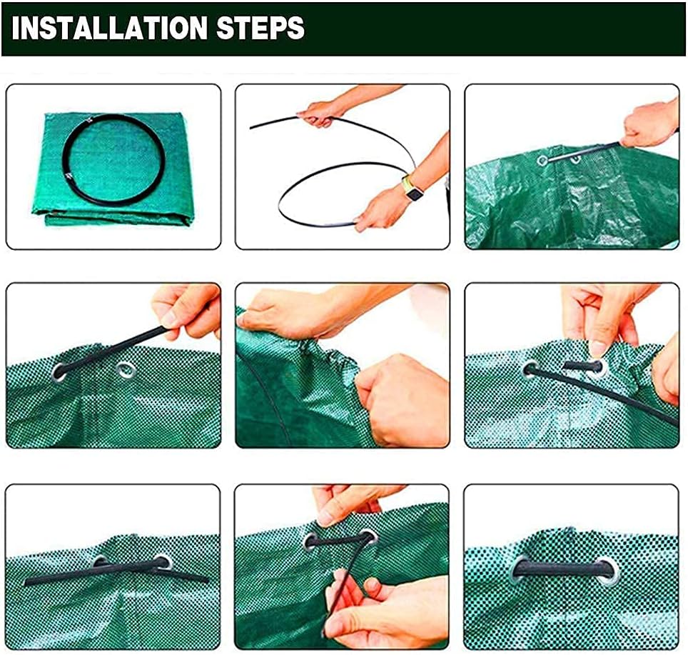 Maktliea heavy duty Waterproof Collapsible GardenBag 3-Pack 72 Gallons(H30, D26 inches) Garden Lawn and Leaf Bags Reuseable Yard Waste Bags with 4 Handles : Patio, Lawn & Garden