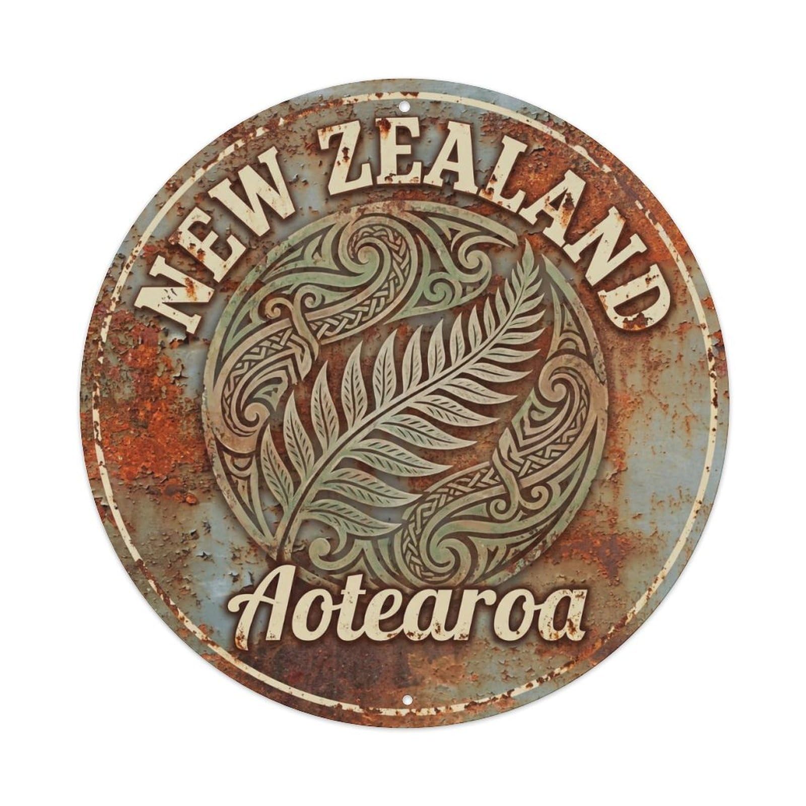 Vintage Travel New Zealand Civilization Vintage Metal Tin Sign Plaque Wall Decor for Cafe, Club Bar, Office, Garden Metal Poster 8x8Inch