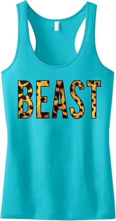 NoBull Woman Apparel Beast Leopard Teal Tank Top