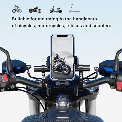 Miniatura 5 de BRCOVAN Extensiones extensoras de manillar de aleación de aluminio con barra transversal de 8 pulgadas de largo con base de montaje de doble