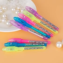 KERRT Invisible Ink Pen with UV Light Secret Message Pen Spy Pens Magic Invisible Markers Classroom Gifts for Students, Party Favors for Kids 8-12, Goodie Bag Stuffers for Kids