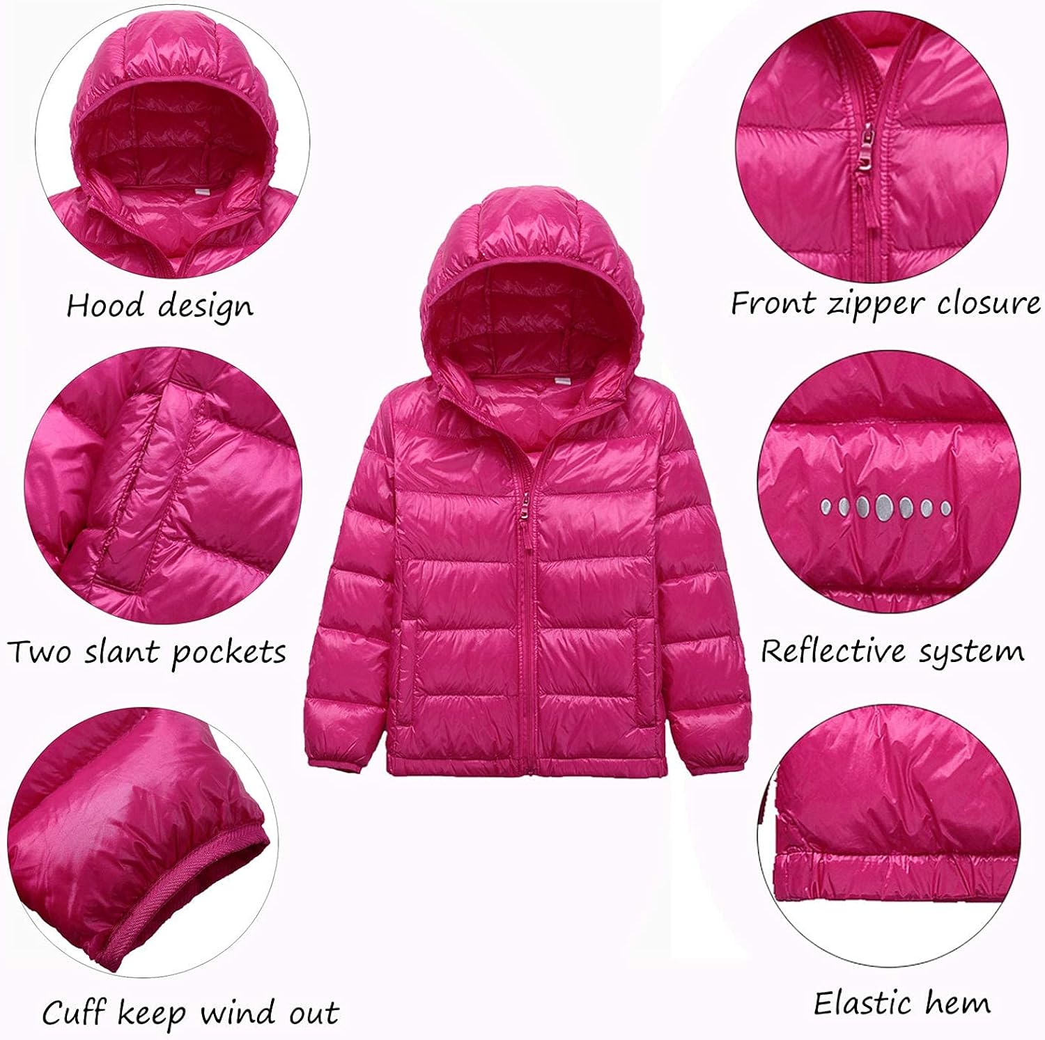 LANBAOSI Kid's Puffer Jacket Boy's Girl's Packable Hoodie Down Parka Jacket Coat: Clothing, Shoes & Jewelry