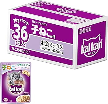 Amazon | カルカン パウチ 子猫用 70g×36袋 お魚ミックス まぐろ