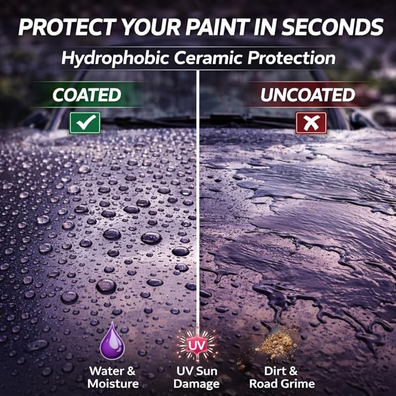 Ceramic Spray Coating for Cars – After Wash Ceramic Detail Spray, SiO2 Ceramic Spray Wax, Hydrophobic Paint Protection, High Gloss Shine & Slick Finish – Sully’s Shine Co