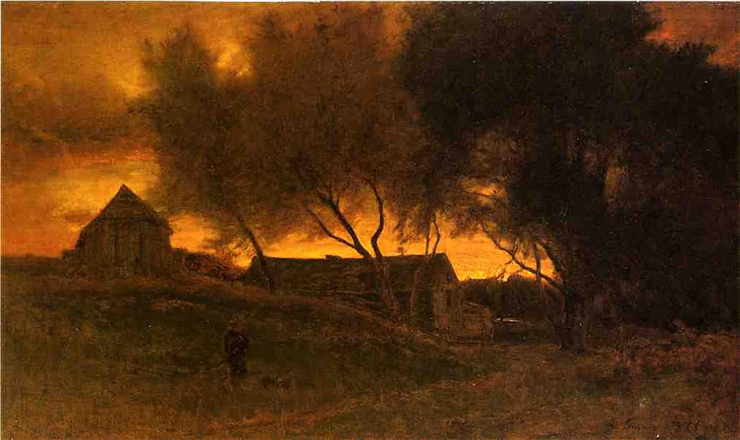 SERENDIPITP Retro Picture Poster Wall Art Pictures Painting the Gloaming by George Inness Wall Art Canvas Print for Wall Decor 60x90cm