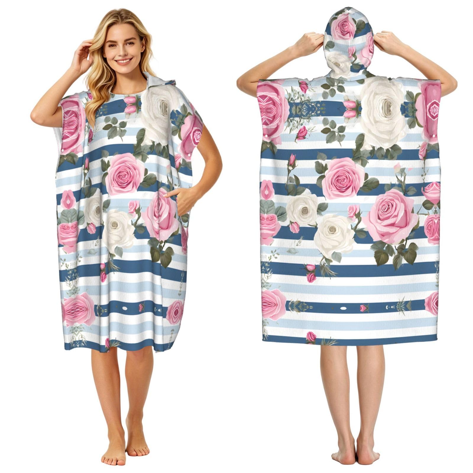 Poncho à capuche pour adultes contre le froid après le surf et bain