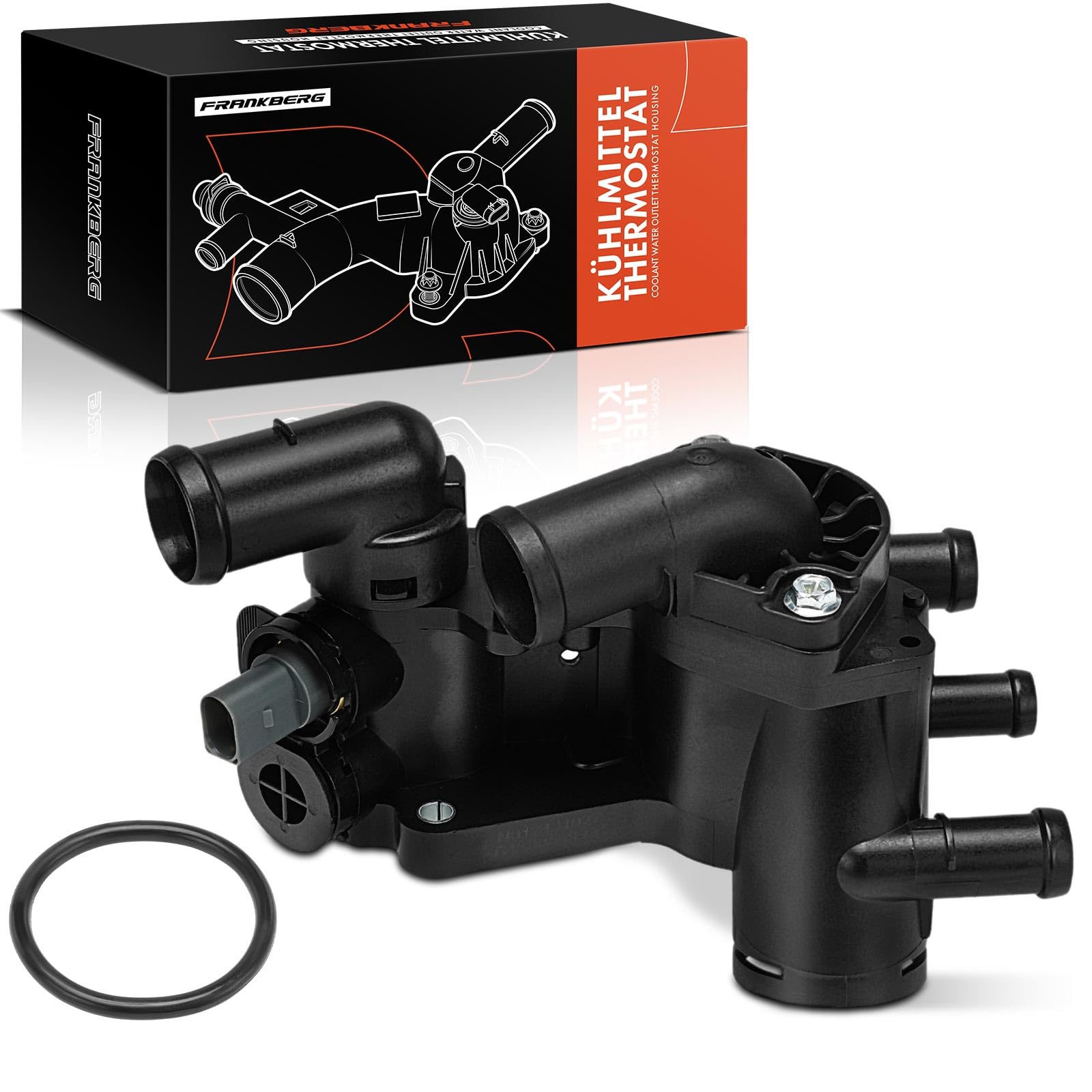 Frankberg Termostato del liquido di raffreddamento 80°C/87°C 032121111AP | Compatibile con: Polo 9A 9N, Polo 6C1 6R1, Ibiza IV ST 6J8 6P8, Polo 6N1, Ibiza IV 6J5 6P1, Polo Variant 6V5