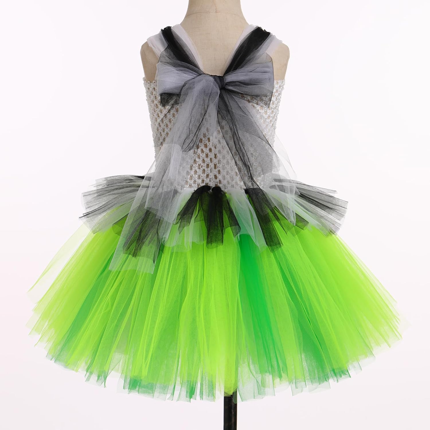 Toddler Girls Halloween Costume Black and White Striped Dress Up Tutu Tulle Dresses with Headband