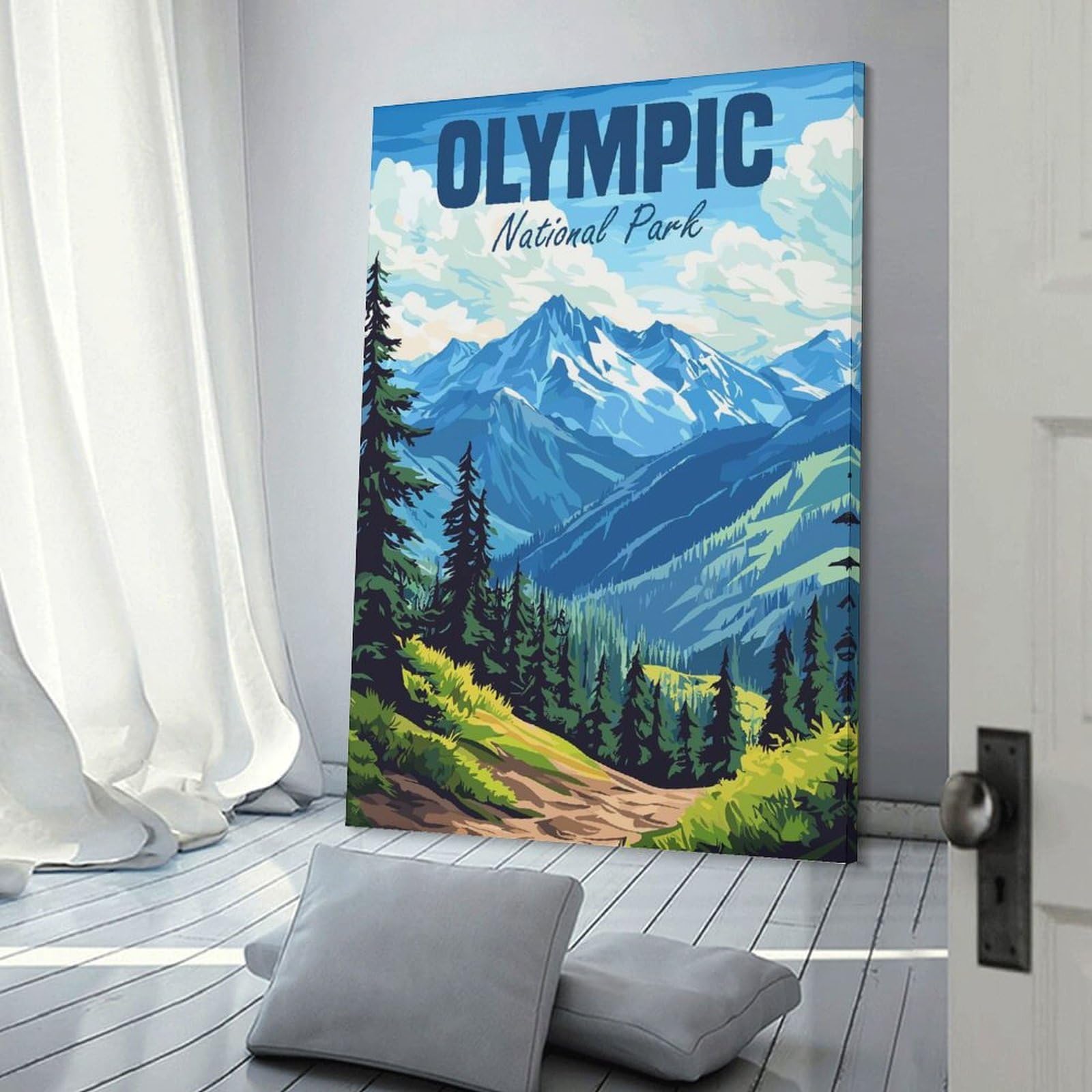 Junmoney Olympic National Park Decorative Wall Artwork, 20x30inch(50x75cm), for Study, Office Or Focused Interiors, A Smart Decor Choice for Study Walls