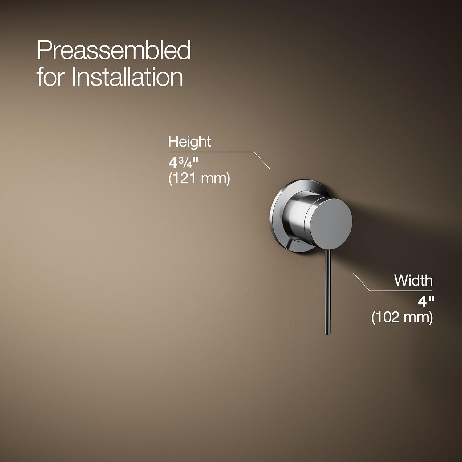 Kohler 77980-4A-CP Components® Wall-mount bathroom sink faucet handle, Polished Chrome
