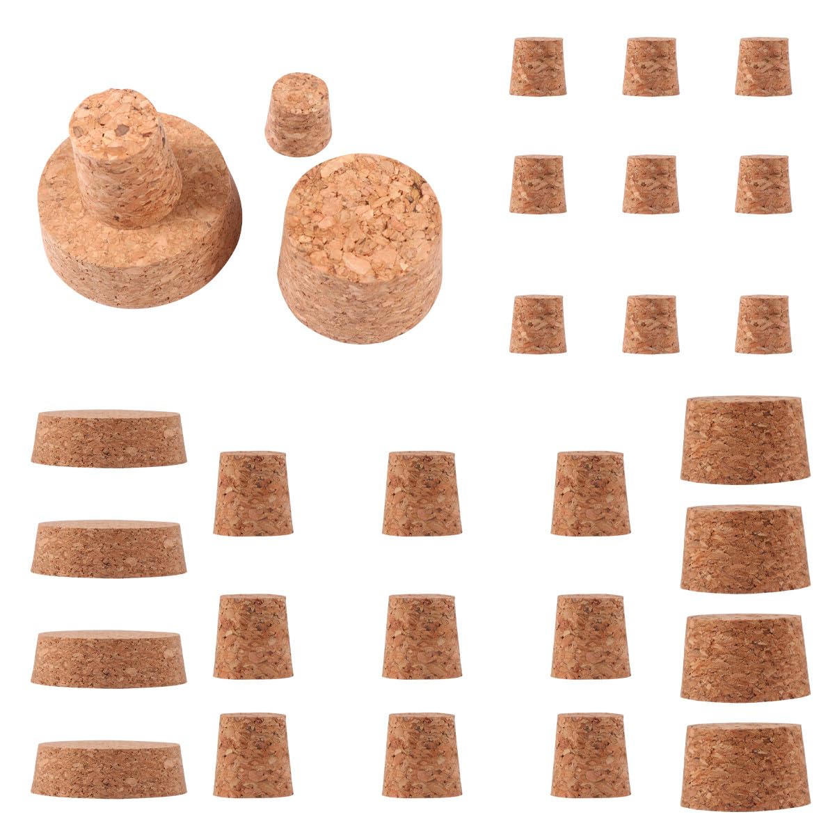 Tapones de corcho sintético para botellas de vino con sistema antigoteo (pack de 30 piezas)