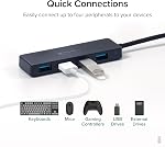 Plugable 4 Port USB Hub 3.0, USB Splitter for Laptop, Compatible with Windows, Surface Pro, PC, Chromebook, Linux, Android, Charging Not Supported