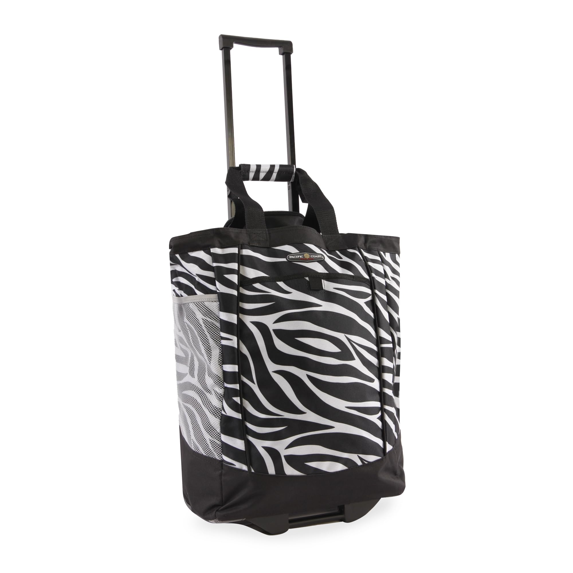Signature Large Rolling Shopper Tote Bag, Zebra2, One Size