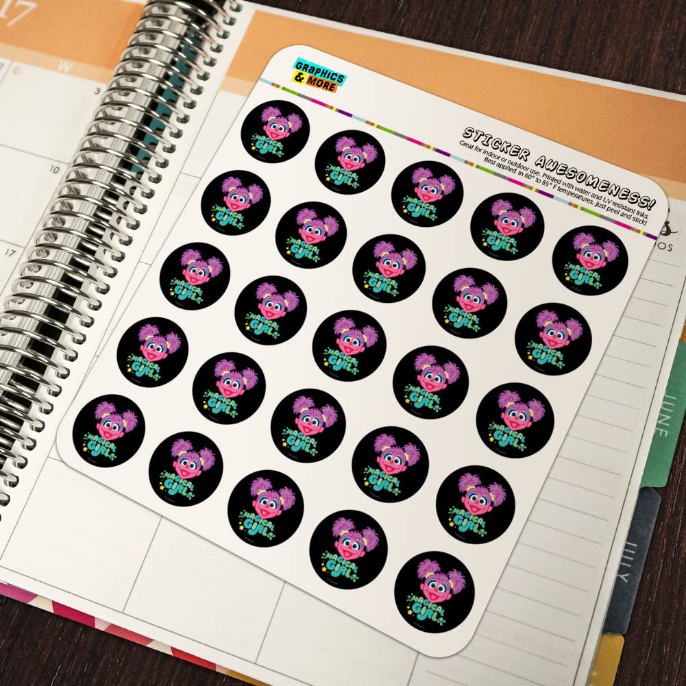 Sesame Street Abby Cadabby Stickers - 18 Pack 2" Planner & Craft Stickers, Repositionable Vinyl, Made In USA