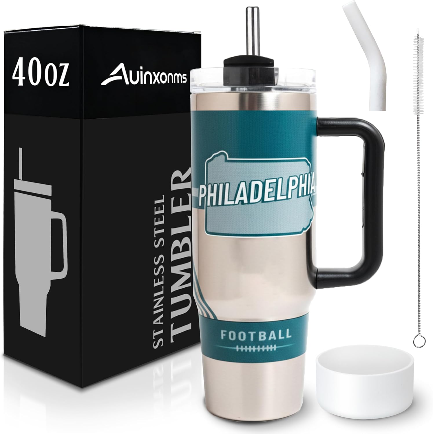 Auinxonms Tumblers 40oz Straight Skinny Car Cups Sports Travel Coffee Mug, Stainless Steel, Insulated,Classic Collection Gifts for Men Women Fans