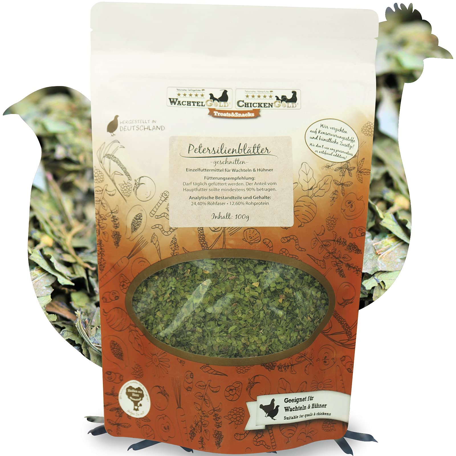 WachtelGold Parsley Leaves 100 g – Extra Vitamin C for Quails, Chickens etc.