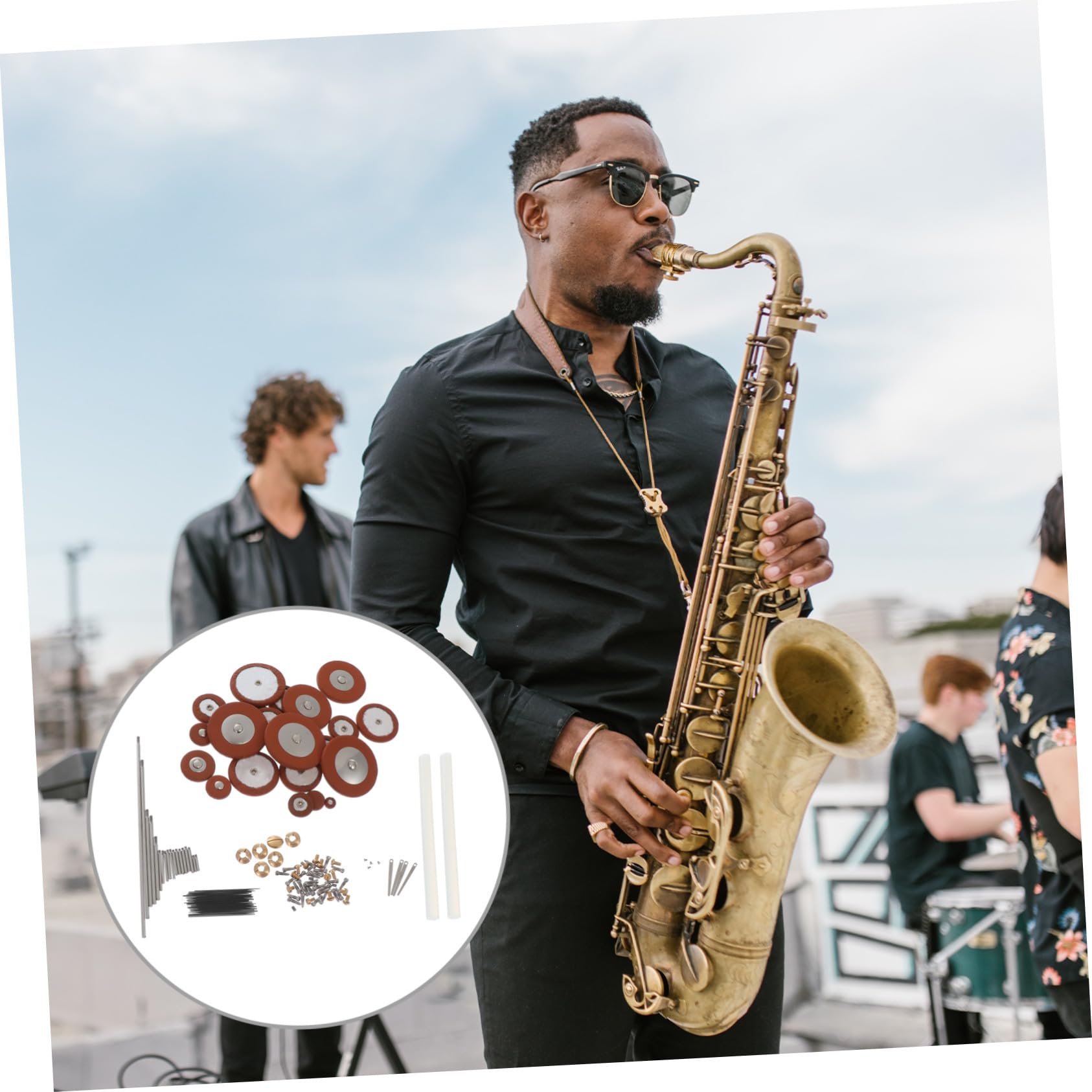 Kit de Herramientas de Reparación Mantenimiento y Sustitución de Piezas Dañadas para Saxofón Alto Color Aleatorio Tornillos Metálicos y Muelles para Músicos Profesionales