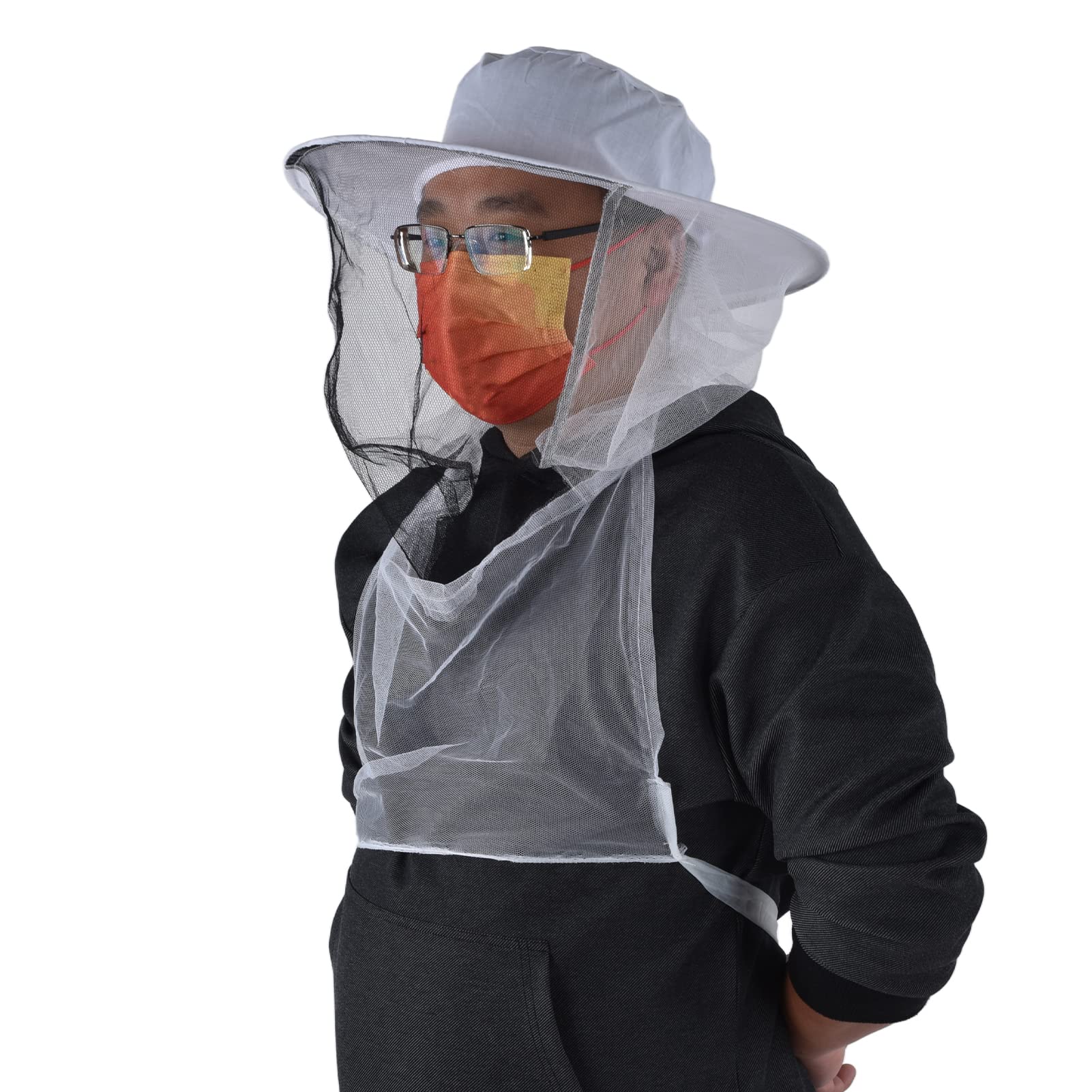 Septpenta Confezione da 2 Cappelli Protettivi da Apicoltore con Rete di Garza Traspirante, Cappelli da Apicoltore con Rete Anti Api per Apicoltori, Pescatori, Cacciatori, Escursionisti