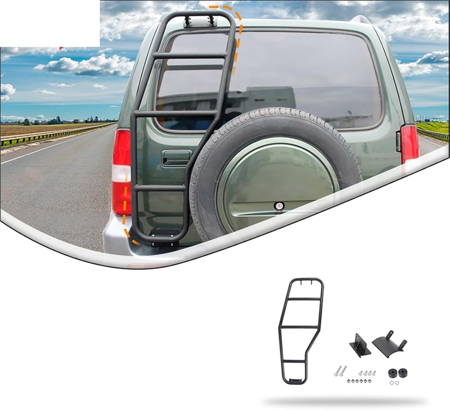 Tailgate Trunk Ladder Compatible with Suzuki Jimny 2007-2017 Climbing Shelf Accessories