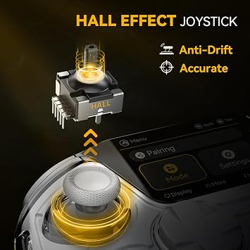ManbaOne Interactive Screen Wireless Gaming Controller für PC/Switch/Switch 2/iOS/AndroidHall-Effekt Stick & TriggerRGB-BeleuchtungRemappable Buttons1800mAh mit Ladestation (Weiß)