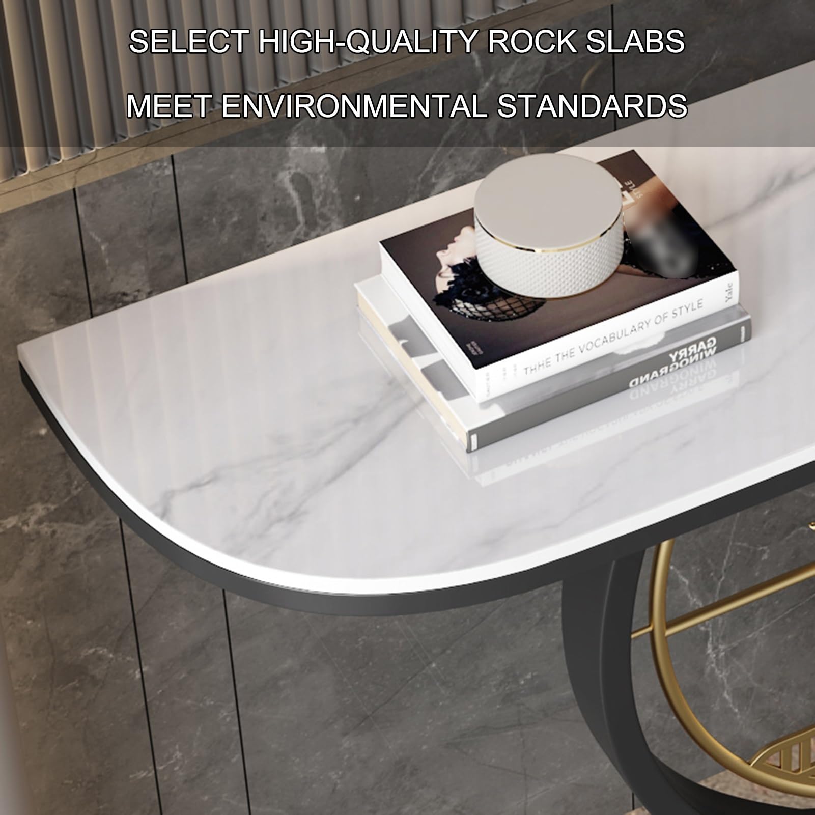 Mesa consola para recibidor, mesas auxiliares estrechas con estructura metálica, mesa auxiliar estilo rústico para colocar detrás del sofá, mesa de recibidor con espacio de almacenamiento, para sala