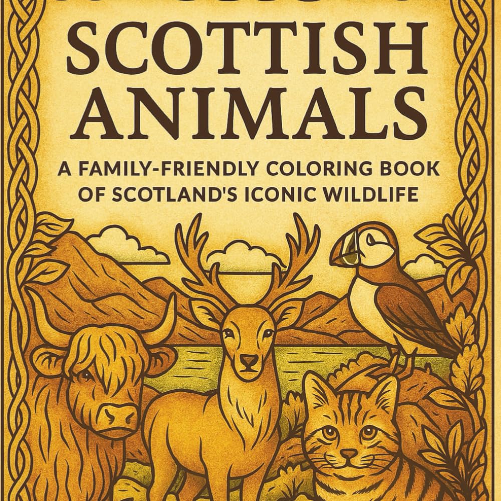 Scottish Animals: A Family-Friendly Coloring Book of Scotland's Iconic Wildlife