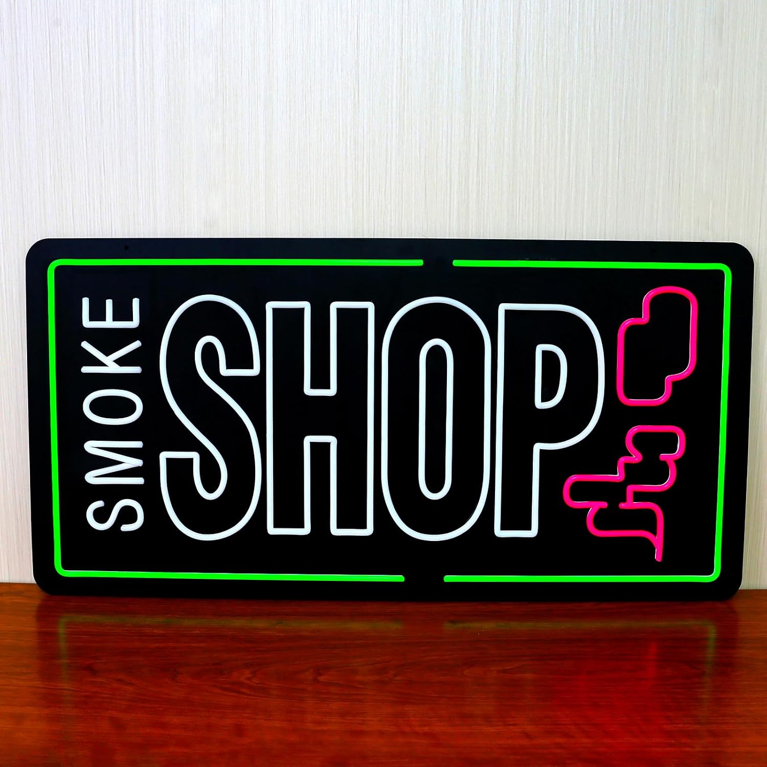 35"x18" Extra Large Neon LED SMOKE SHOP Sign for Business, Super Bright Unique Design with Sturdy Chain, High Visibility for Stores Retail Shop Window