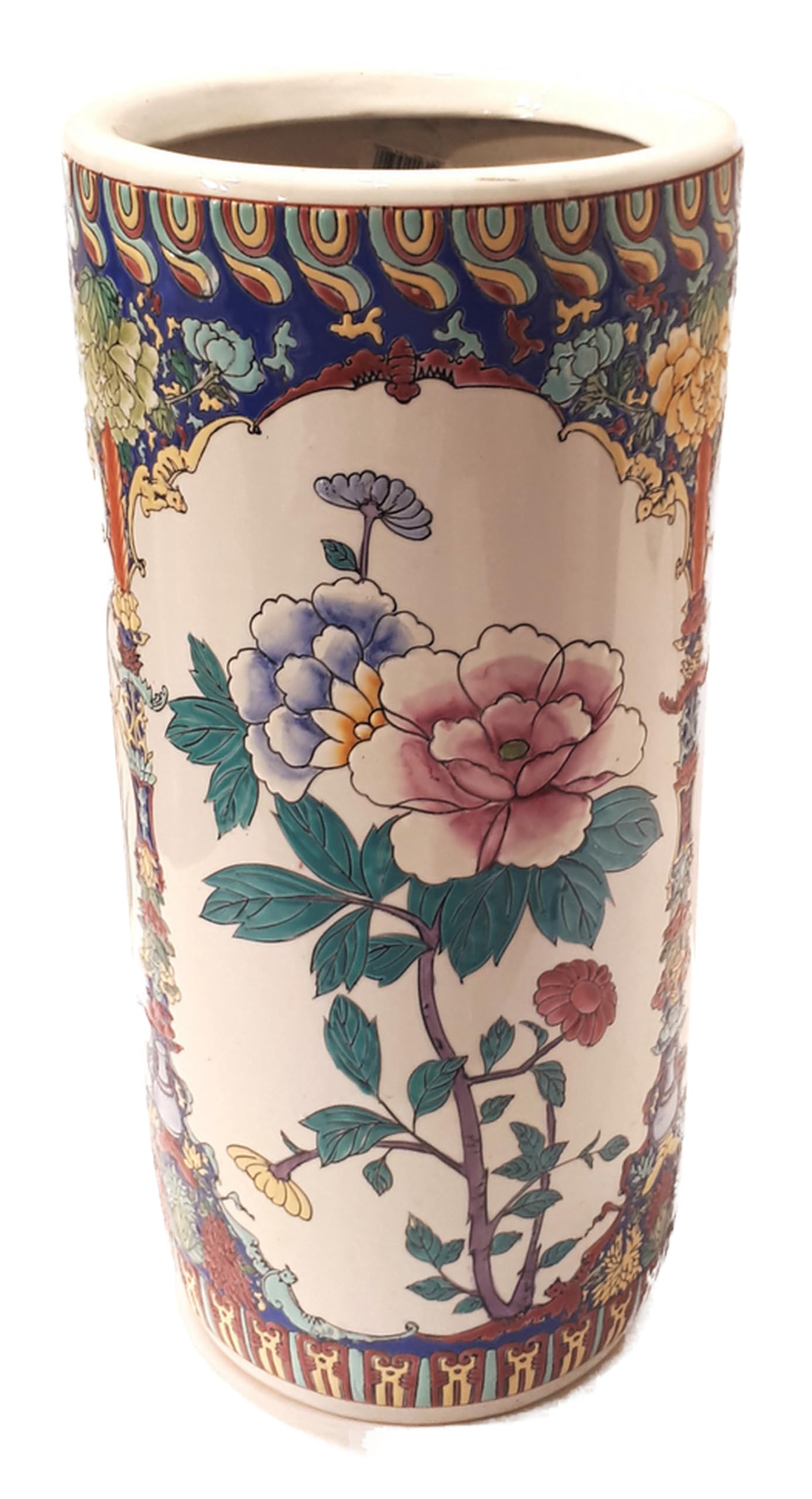 Vase en céramique décoré à la main 47x21 cm : artisanat d'art haut de gamme pour intérieur chic