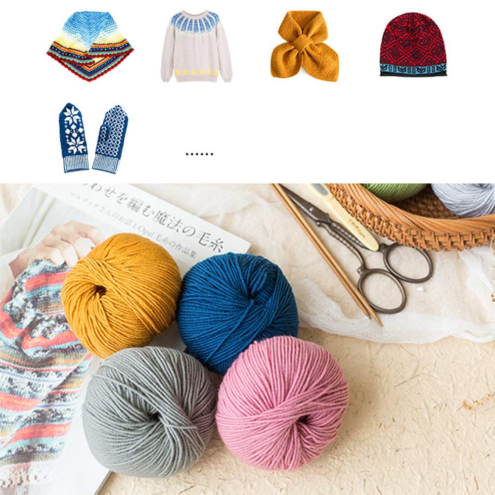 300G Cuatro hebras de Lana Merino Hilado para Hacer Punto y Ganchillo, suéter del bebé Sombrero de la Bufanda 38 Colores Disponibles,14