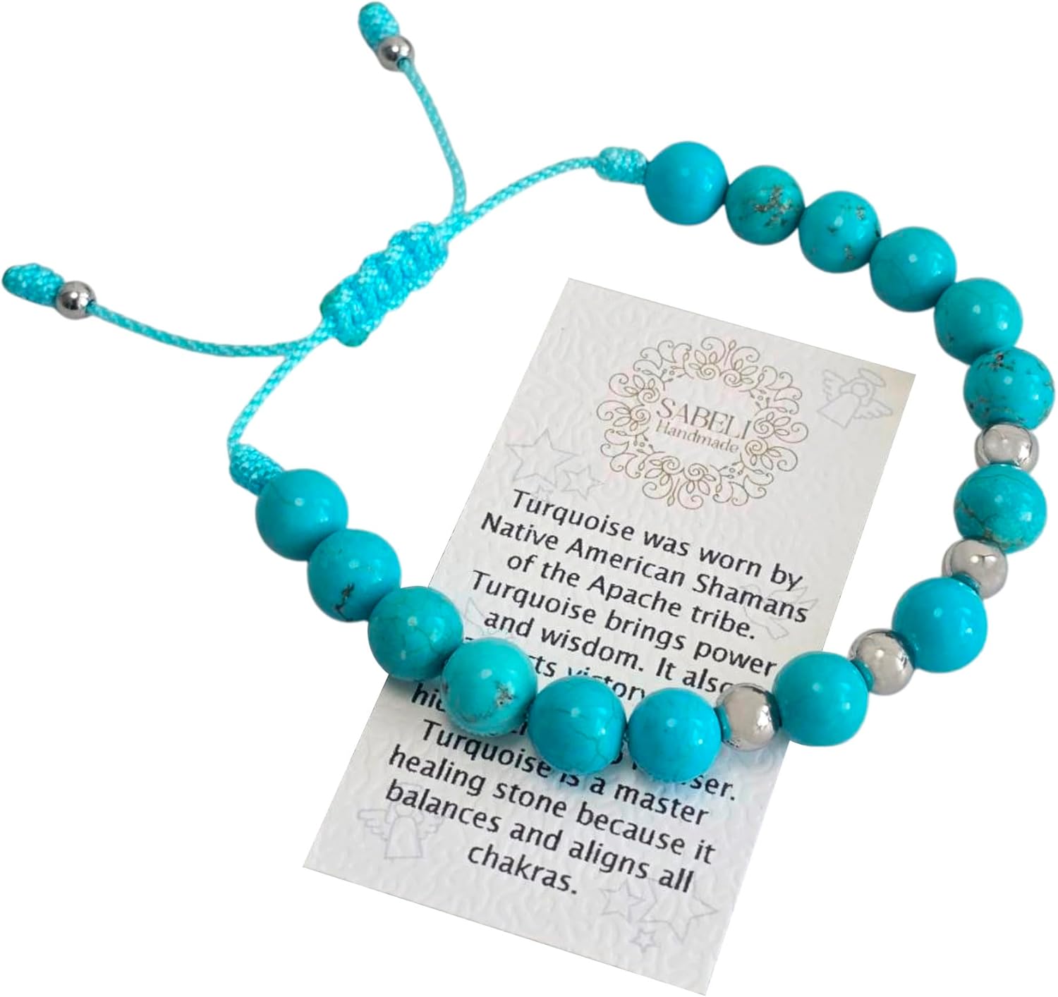 Sabeli Handmade Bracelets Real Natural Stones Healing Protection Focus 8mm Bead Adjustable Macrame Women Men Gemstone Gift