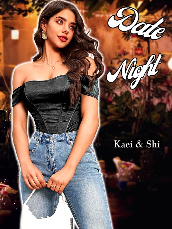 Kaei&Shi Satin Corset Top,Strapless Off Shoulder Polyester Boning Crop Bustier Tops,V Neck Sexy Date Night Outfits For Women Club Concert Going Out Black Small by Kaei&Shi - Image 4
