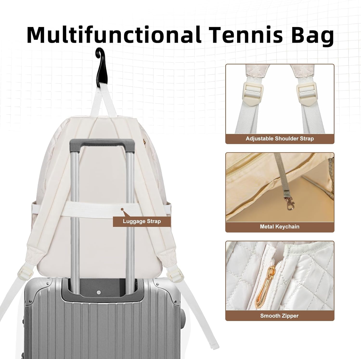 Tennis Bag for Women,Tennis Racket Bags for Women Men for Gym Bag,Waterproof Sling Tote Bag for Pickleball,Badminton Backpack,Cute Gym Bag for Women Duffle Bag,Training,Travel