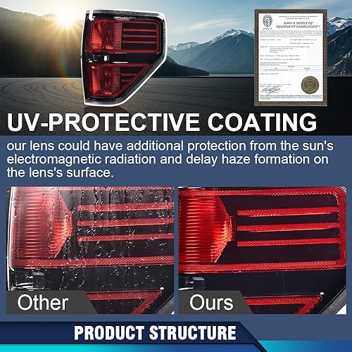 Miniatura 2 de PIT66 Conjunto de lámpara de luz trasera trasera derecha del lado del pasajero, 1 unidad, compatible con Ford F150 Pickup 2009-2014 2 puertas cabina