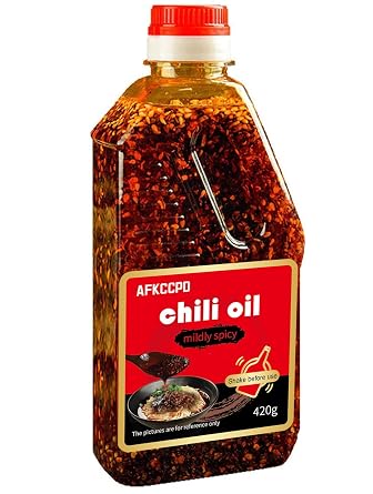 Small Chili Oil,14.8 Ounces/420g Sichuan Chili Crisp Spicy,Umami Crunchy Chili Oil Condiment - All Natural Vegan/Good on Everything Slightly Spicy