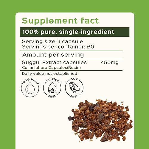 Miniatura 3 de bixa BOTANICAL Extracto de guggul, cápsulas vegetales 60 unidades (450 mg)  Cápsulas de hierbas ayurvédicas